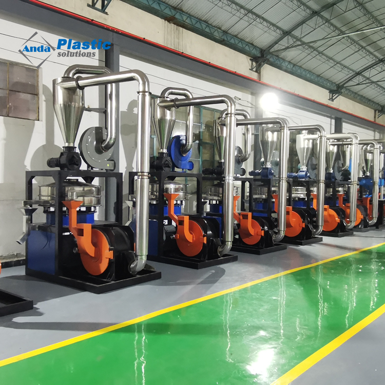 Anda آلات تصنيع مسحوق الأنابيب البلاستيكية آلة طحن البلاستيك آلة طحن Pvc Pe Pp